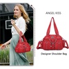 image:imageAngel Kiss Small Purse Handbag for Women Crossbody and Shoulder Bags Multipocket Soft Hobo PursesRed