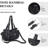 image:imageAngel Kiss Soft PU Leather Shoulder Bag Hobo Tote Purse for women  Multi Pocket Handbag with Adjustable Strap Rivet DecorBlack
