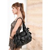 image:imageAngel Kiss Soft PU Leather Shoulder Bag Hobo Tote Purse for women  Multi Pocket Handbag with Adjustable Strap Rivet DecorBlack