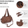 image:imageAngel Kiss Soft PU Leather Shoulder Bag Hobo Tote Purse for women  Multi Pocket Handbag with Adjustable Strap Rivet DecorBrown