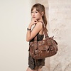 image:imageAngel Kiss Soft PU Leather Shoulder Bag Hobo Tote Purse for women  Multi Pocket Handbag with Adjustable Strap Rivet DecorBrown