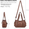 image:imageAngel Kiss Soft PU Leather Shoulder Bag Hobo Tote Purse for women  Multi Pocket Handbag with Adjustable Strap Rivet DecorBrown