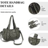 image:imageAngel Kiss Soft PU Leather Shoulder Bag Hobo Tote Purse for women  Multi Pocket Handbag with Adjustable Strap Rivet DecorGreen
