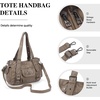 image:imageAngel Kiss Soft PU Leather Shoulder Bag Hobo Tote Purse for women  Multi Pocket Handbag with Adjustable Strap Rivet DecorKhaki
