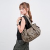 image:imageAngel Kiss Soft PU Leather Shoulder Bag Hobo Tote Purse for women  Multi Pocket Handbag with Adjustable Strap Rivet DecorKhaki