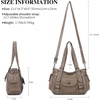 image:imageAngel Kiss Soft PU Leather Shoulder Bag Hobo Tote Purse for women  Multi Pocket Handbag with Adjustable Strap Rivet DecorKhaki
