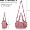 image:imageAngel Kiss Soft PU Leather Shoulder Bag Hobo Tote Purse for women  Multi Pocket Handbag with Adjustable Strap Rivet DecorPink
