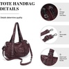 image:imageAngel Kiss Soft PU Leather Shoulder Bag Hobo Tote Purse for women  Multi Pocket Handbag with Adjustable Strap Rivet DecorRed