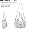 image:imageAngel Kiss Soft PU Leather Shoulder Bag Hobo Tote Purse for women  Multi Pocket Handbag with Adjustable Strap Rivet DecorWhite