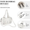 image:imageAngel Kiss Soft PU Leather Shoulder Bag Hobo Tote Purse for women  Multi Pocket Handbag with Adjustable Strap Rivet DecorWhite