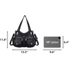 image:imageAngel Kiss Womens Designer Handbag Large Double Zipper Multi Pocket Washed Leather Purse11black