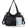 image:imageAngel Kiss Womens Designer Handbag Large Double Zipper Multi Pocket Washed Leather Purse11black