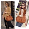 image:imageAngel Kiss Womens Designer Handbag Large Double Zipper Multi Pocket Washed Leather Purse12brown
