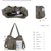 image:imageAngel Kiss Womens Designer Handbag Large Double Zipper Multi Pocket Washed Leather Purse1clay Grey