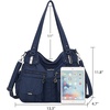 image:imageAngel Kiss Womens Designer Handbag Large Double Zipper Multi Pocket Washed Leather Purse1dblue