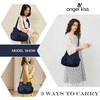image:imageAngel Kiss Womens Designer Handbag Large Double Zipper Multi Pocket Washed Leather Purse1dblue