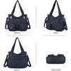 image:imageAngel Kiss Womens Designer Handbag Large Double Zipper Multi Pocket Washed Leather Purse1denim Blue
