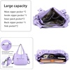 image:imageAngel Kiss Womens Designer Handbag Large Double Zipper Multi Pocket Washed Leather Purse1lpurple