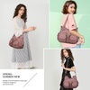 image:imageAngel Kiss Womens Designer Handbag Large Double Zipper Multi Pocket Washed Leather Purse1pink