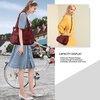 image:imageAngel Kiss Womens Designer Handbag Large Double Zipper Multi Pocket Washed Leather Purse1red