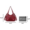 image:imageAngel Kiss Womens Designer Handbag Large Double Zipper Multi Pocket Washed Leather Purse1red