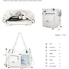 image:imageAngel Kiss Womens Designer Handbag Large Double Zipper Multi Pocket Washed Leather Purse1white
