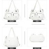 image:imageAngel Kiss Womens Designer Handbag Large Double Zipper Multi Pocket Washed Leather Purse1white