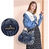 image:imageAngel Kiss Womens Designer Handbag Large Double Zipper Multi Pocket Washed Leather Purse2denim Blue