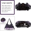 image:imageAngel Kiss Womens Designer Handbag Large Double Zipper Multi Pocket Washed Leather Purse2tiedyed Purple