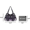image:imageAngel Kiss Womens Designer Handbag Large Double Zipper Multi Pocket Washed Leather Purse2tiedyed Purple