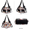 image:imageAngel Kiss Womens Designer Handbag Large Double Zipper Multi Pocket Washed Leather Purse3flowerblack