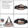 image:imageAngel Kiss Womens Designer Handbag Large Double Zipper Multi Pocket Washed Leather Purse3flowerblack