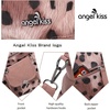 image:imageAngel Kiss Womens Designer Handbag Large Double Zipper Multi Pocket Washed Leather Purse3pink Leopard