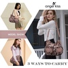 image:imageAngel Kiss Womens Designer Handbag Large Double Zipper Multi Pocket Washed Leather Purse3pink Leopard