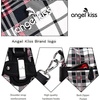 image:imageAngel Kiss Womens Designer Handbag Large Double Zipper Multi Pocket Washed Leather PurseP  Black