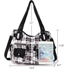 image:imageAngel Kiss Womens Designer Handbag Large Double Zipper Multi Pocket Washed Leather PurseP  Black