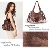 image:imageAngel Kiss Womens Designer Handbag Large Double Zipper Multi Pocket Washed Leather PurseRetro Brown