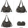 image:imageAngel Kiss Womens Designer Handbag Large Double Zipper Multi Pocket Washed Leather PurseRetro Green1