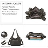 image:imageAngel Kiss Womens Designer Handbag Large Double Zipper Multi Pocket Washed Leather PurseRetro Green1