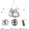image:imageAngel Kiss Womens Designer Handbag Large Double Zipper Multi Pocket Washed Leather PurseWhite  Leopard