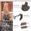 image:imageAngel Kiss Womens Designer Handbag Large Double Zipper Multi Pocket Washed Leather PurseYellow  Leopard