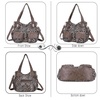 image:imageAngel Kiss Womens Designer Handbag Large Double Zipper Multi Pocket Washed Leather PurseYellow  Leopard