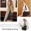 image:imageAngelkiss Purses Handbags for Women PU Tote Satchel Bags for Women Pockets Shoulder Bags1black