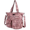 image:imageAngelkiss Purses Handbags for Women PU Tote Satchel Bags for Women Pockets Shoulder Bags7028pink