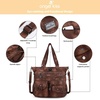 image:imageAngelkiss Purses Handbags for Women PU Tote Satchel Bags for Women Pockets Shoulder Bags7brown