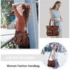 image:imageAngelkiss Purses Handbags for Women PU Tote Satchel Bags for Women Pockets Shoulder Bags7brown