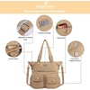 image:imageAngelkiss Purses Handbags for Women PU Tote Satchel Bags for Women Pockets Shoulder BagsAbeige
