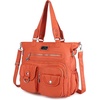 image:imageAngelkiss Purses Handbags for Women PU Tote Satchel Bags for Women Pockets Shoulder BagsAorange