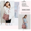 image:imageAngelkiss Purses Handbags for Women PU Tote Satchel Bags for Women Pockets Shoulder BagsApink