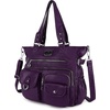 image:imageAngelkiss Purses Handbags for Women PU Tote Satchel Bags for Women Pockets Shoulder BagsApurple